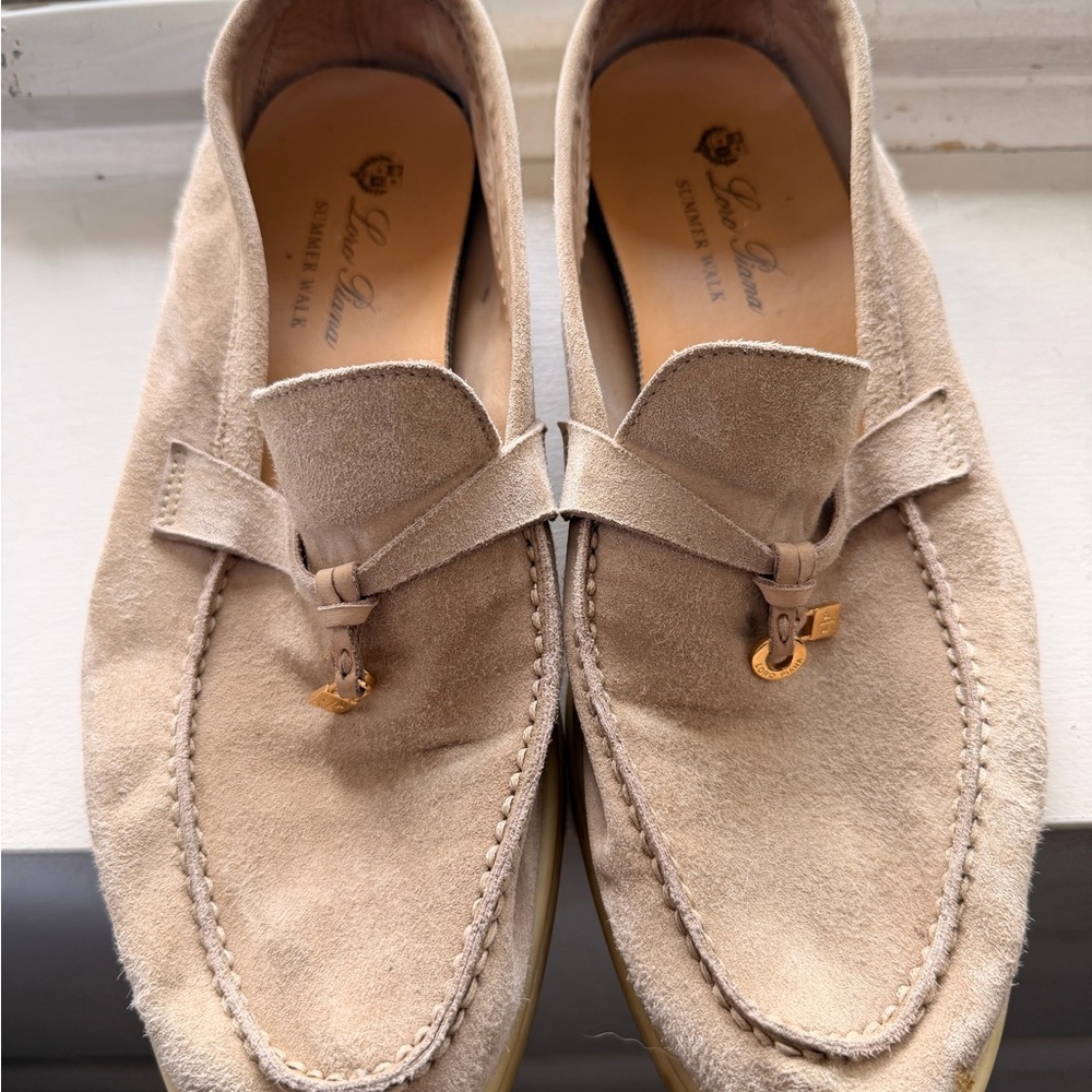 Loro Piana Beige Suede Loafers